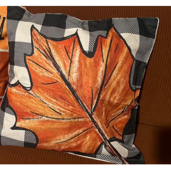 Fall Pillow Covers Pumpkin Autumn Holiday Thanksgiving Farmhouse Cottage Decor - Picture 4 of 7